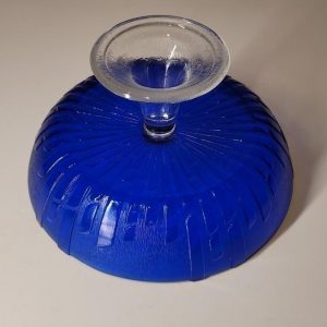 Blå skål med transparent fot, Koboltblå