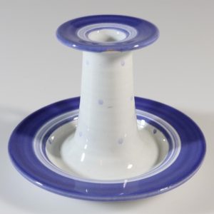 Nattljusstake, blå och vit, keramik