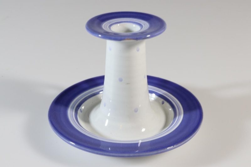 Nattljusstake, blå och vit, keramik