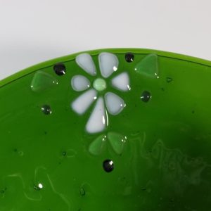 Grön glasskål, Siw Steneskog Ek, 26cm