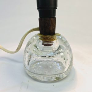 Vintage Bordslampa utan Skärm – Glasbas med Bubblor