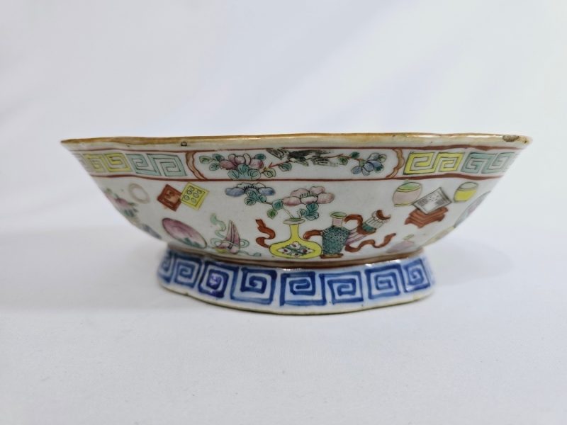 SKÅLFAT, Kina, porslin, 1800-tal, Tung Chih, höjd 7 cm, längd 20 cm