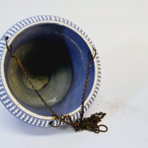 Vacker Hängkruka i Blått - Vintage Keramik, D 18,5 cm