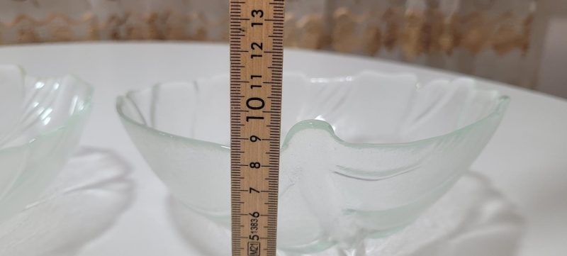 Ett par Salladsskålar i klart glas, kålblad design