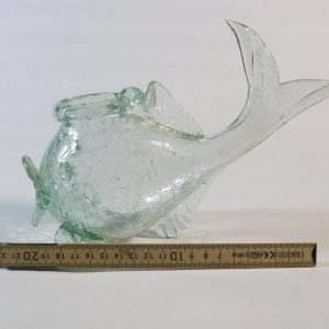 Fisk konstglas. Thure Berglund Stockholms Glasbruk, Skansen, "Skansenglas"