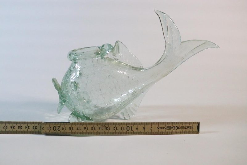 Fisk konstglas. Thure Berglund Stockholms Glasbruk, Skansen, "Skansenglas"