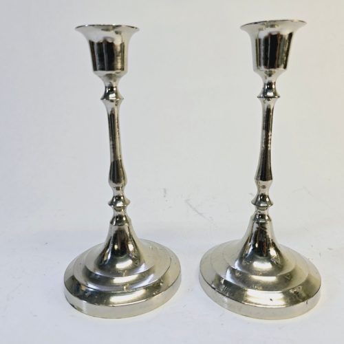 Eleganta Ljusstakar i Silverfärg – Klassisk Design, 16,5 cm