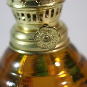 Vintage Oljelampa i bärnstensfärgat glas - DESIGN  SAIL BOAT BRAND, HONG KONG