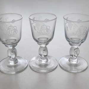 5st glas, etsad dekor, 9cm
