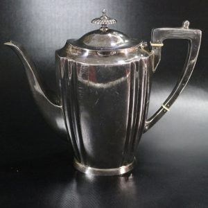 Art Deco KAFFESERVIS, 3 delar, nysilver, KGM GAB Uppsala