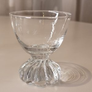 Glasservis 10 delar, Svensk Kristall, höjd: 7 cm, dekor med stjärnor