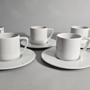 4 st Bavaria Schumann Arzberg - Eleganta djupa tallrikar i blått och vitt