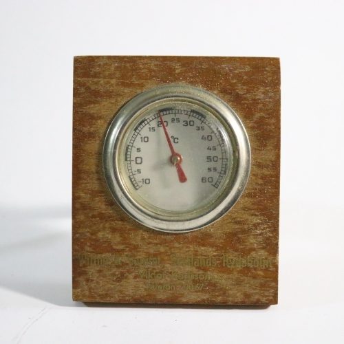 Bordstermometer, trä