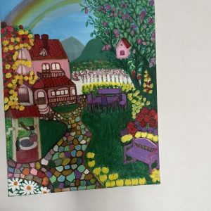 Färgsprakande höstlandskap i akryl på canvas – 30x24 cm