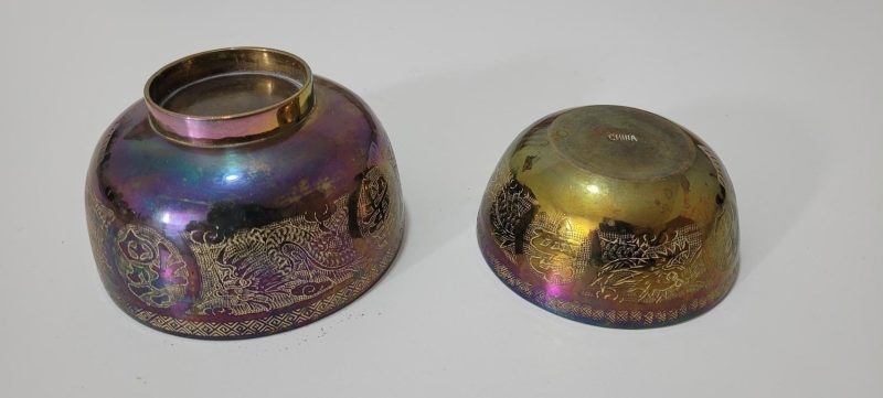 2st Skålar i metall, "CHINA"