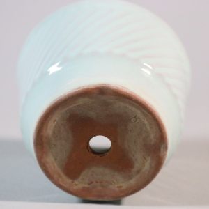 Liten kruka med ljusgran glasyr, H8cm D10cm