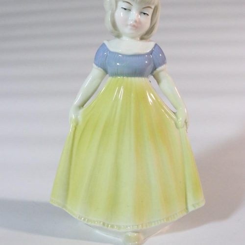 Figurin, flicka med gul blå klänning, GDR