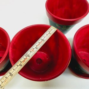 Charmigt Set av Handmålade Krukor 4st