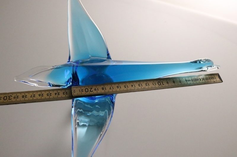 Skulptur, glas, fågel - 30cm