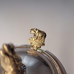 Vintage syltburk / Sockerburk i glas med nysilverlock och sked