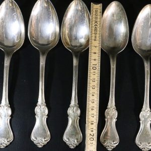 Antikt Set med Nysilverskedar – GAB Gense Olga, 22 cm