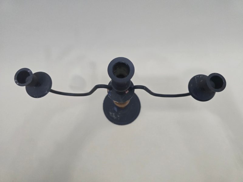 Elegant Trearmad Ljusstake i Metall och Trä (35 cm)