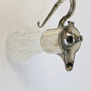 Elegant kristallkaraff med silverdetaljer – 29 cm, tillverkad i England