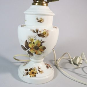 Bordslampa, porslin och metall, blommönster