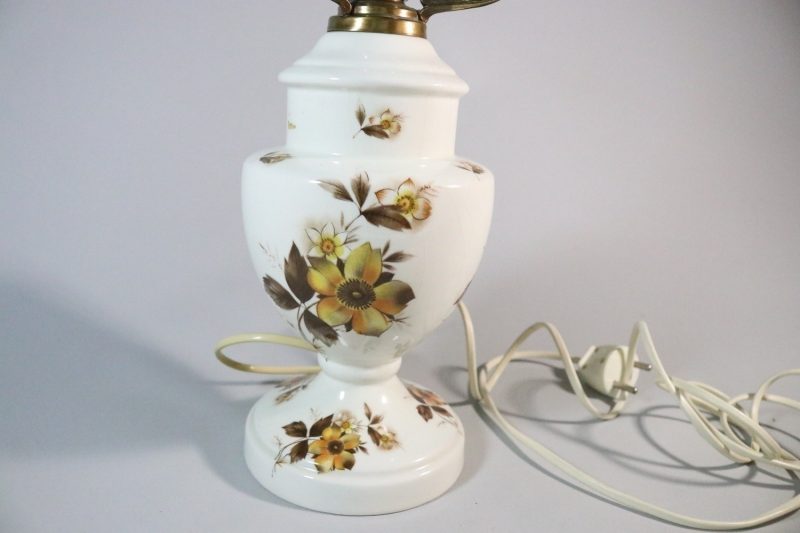Bordslampa, porslin och metall, blommönster