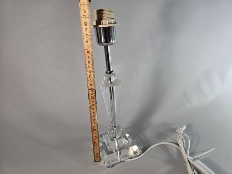BORDSLAMPA, lampfot utan skärm, glas och metall - 37cm