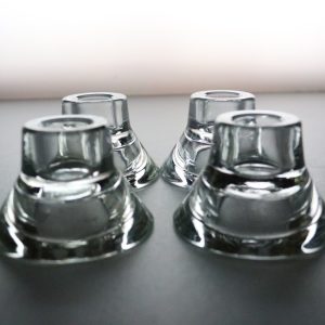 Eleganta Glas Ljusstakar/Ljuslyktor, 4st, Designade av K Hagberg och M Hagberg