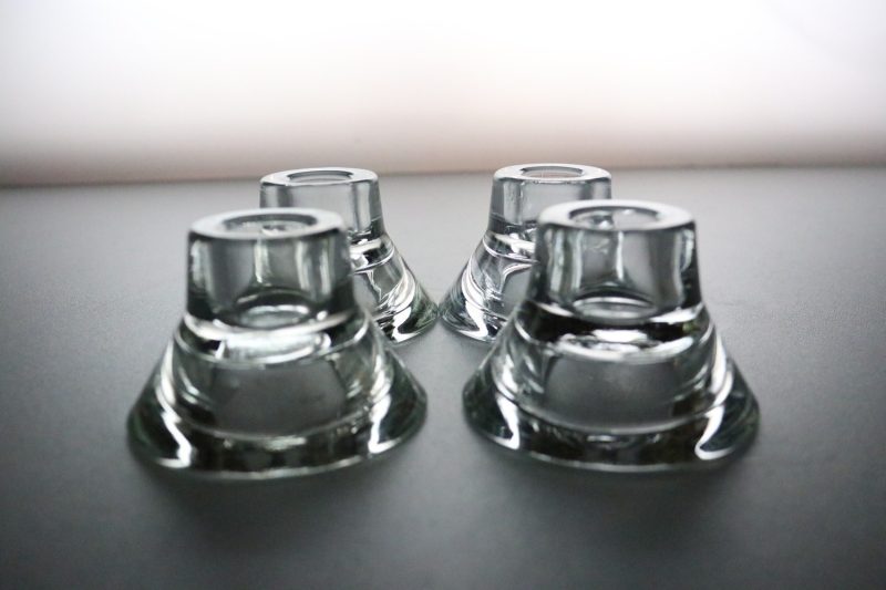 Eleganta Glas Ljusstakar/Ljuslyktor, 4st, Designade av K Hagberg och M Hagberg