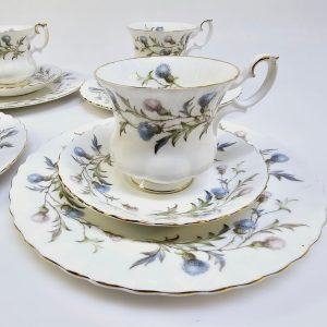 Elegant teservis "Brigadoon" från Royal Albert – 4 set