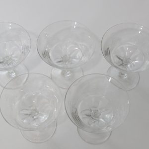 Glasservis med graverad dekor - 5st
