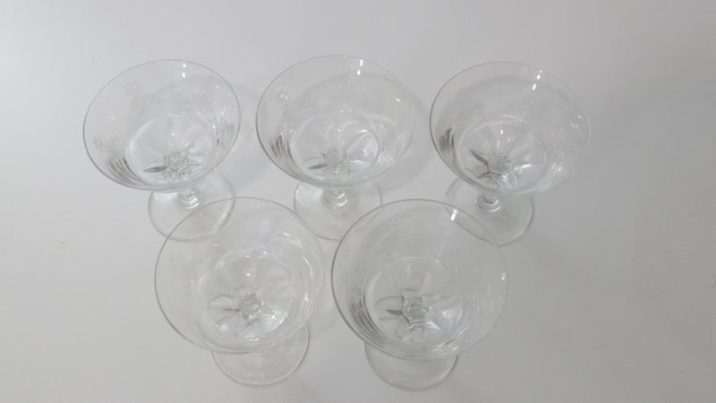 Glasservis med graverad dekor - 5st