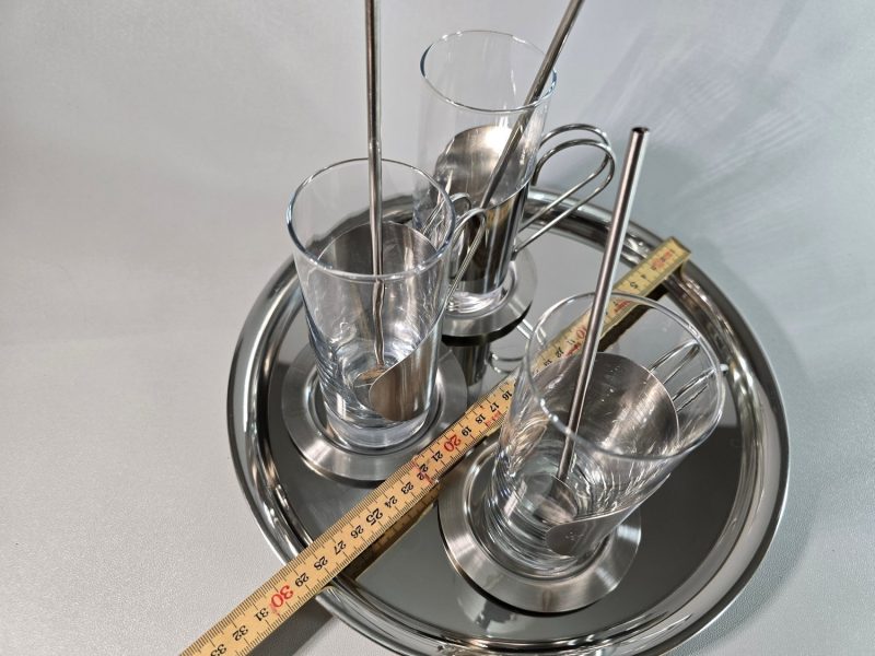 Elegant Te- och Kaffeservis i Rostfritt Stål