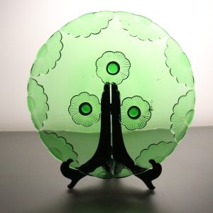 Uppläggningsfat i Art Deco stil - glas 27cm