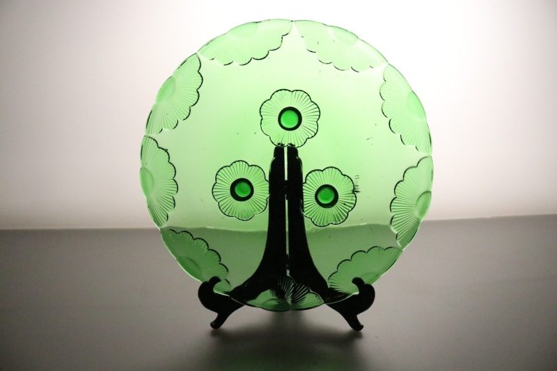 Uppläggningsfat i Art Deco stil - glas 27cm