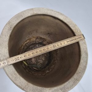 Unik Keramisk Kruka med Bladmönster, D 23,5cm