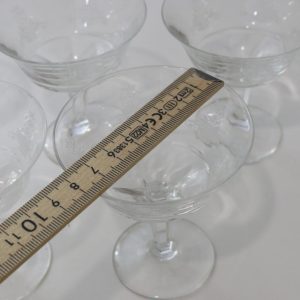 Glasservis med graverad dekor - 5st