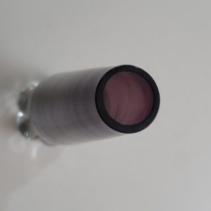 Vas, lila med klumpfot i klar glas, retro, Vintage
