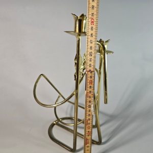 LJUSSTAKE, gulmetall, för två ljus, Made in Sweden