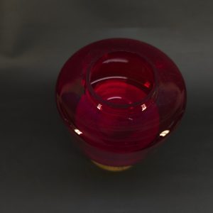 Exklusiv ljuslykta i glas och trä – Nordisk design, 16 cm