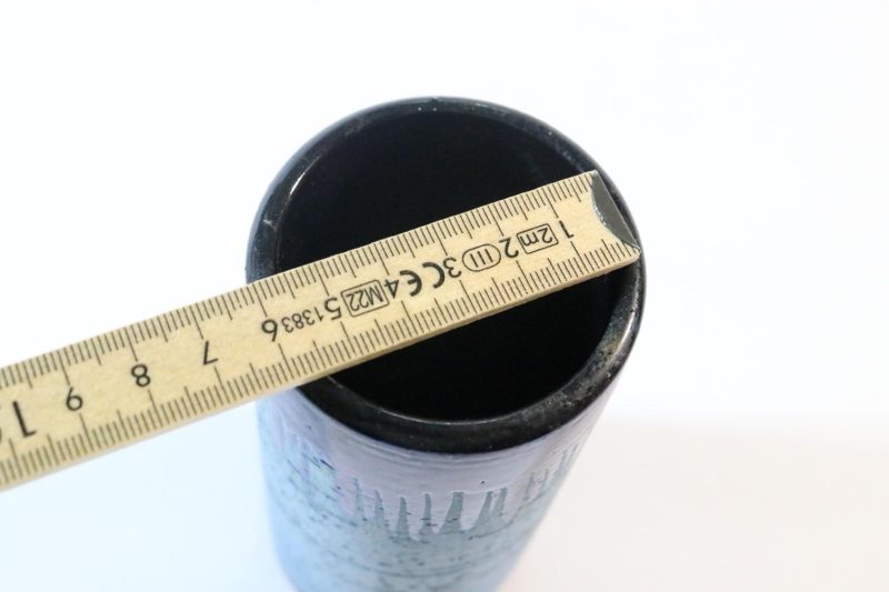 Blå cylinderformad vas, 14cm