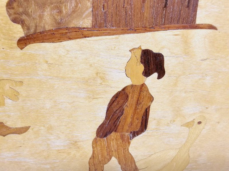 Unik Intarsiatavla av Bertil Andersson – Skånes stolthet i träkonst