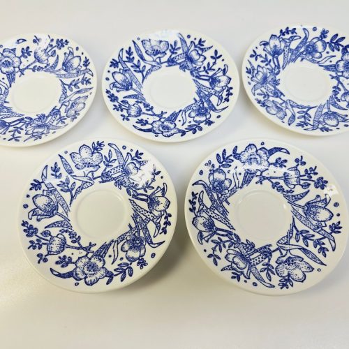 Set om fem fat från Gustavsberg, Blå Blomsterbukett, Ø 13 cm