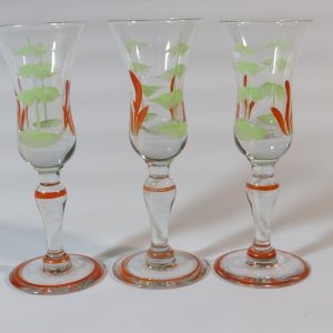 3st vintage glas / handmålade glas 1900-tal - 14cm