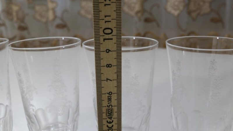 Glasservis med graverad dekor - 5st