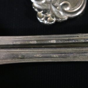 Antikt Set med Nysilverskedar – GAB Gense Olga, 22 cm