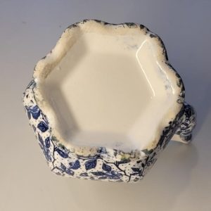 Vintage Enesco japansk vit och blå blomkanna
